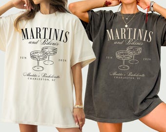 Martinis and Bikinis, Bachelorette Party Shirt, Custom Location Bachelorette Shirt, Final Fiesta Bach Club Personalized Luxury Bachelorette