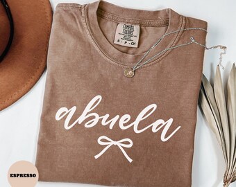 Comfort Colors® Abuela Shirt, Coquette Yiayia Gift For New Grandma Mother's Day Gift for Nonnie, Gender Reveal Pregnancy Announcement Tee