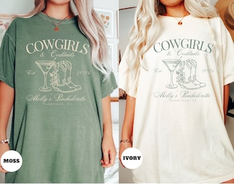 Custom Nashville Bachelorette Party Shirt, Cowgirls and Cocktails Bachelorette Shirt, Austin Bach Club, Personalized Luxury Bachelorette Tee