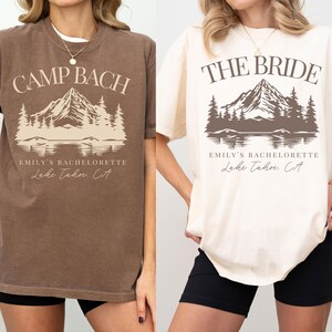 Custom Camp Bachelorette Shirt, Camping Bachelorette Party Shirts, Mountain Camp Bach Shirts, Cabin Bridal Party Shirt, Hiking Bachelorette