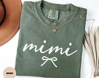 Comfort Colors® Mimi Shirt, Coquette Nonna Gift For New Grandma Mother's Day Gift for Nonnie, Gender Reveal Pregnancy Announcement Tee