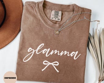 Comfort Colors® Glamma Shirt, Coquette Nonna Gift For New Grandma Mother's Day Gift for Nonnie, Gender Reveal Pregnancy Announcement Tee