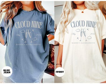 Cloud Nine Bachelorette Party Shirt, Bride On Cloud Nine Bachelorette Shirt, Personalized Cloud Bach Club Shirts Cocktail Social Club Tees