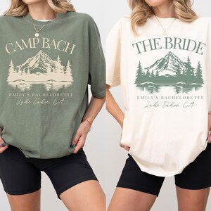 Custom Camp Bachelorette Party Shirt, Camping Bachelorette Shirts, Mountain Camp Bach Shirts, Cabin Bridal Party Shirt, Hiking Bachelorette