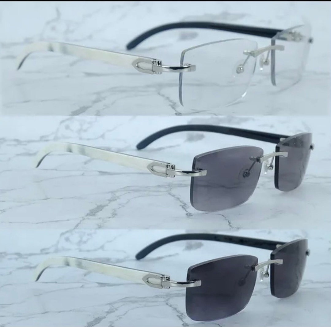 White Buffs Buffalo Horn Sunglasses With Transitional Lenses tint up in ...