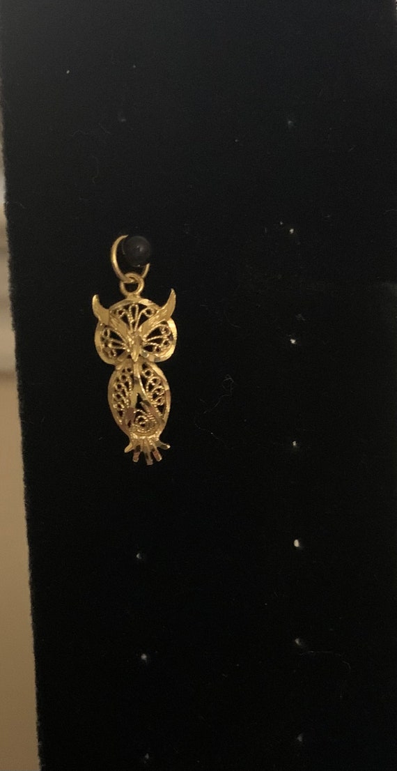 Gold Owl Pendant Gem