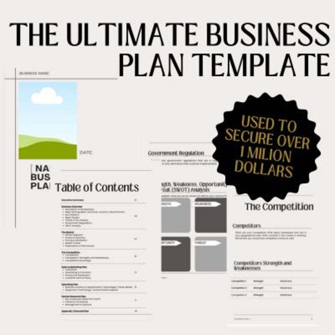 The Ultimate Business Plan Template Etsy