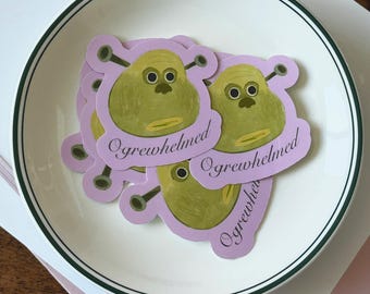 Ogrewhelmed Shrek Sticker
