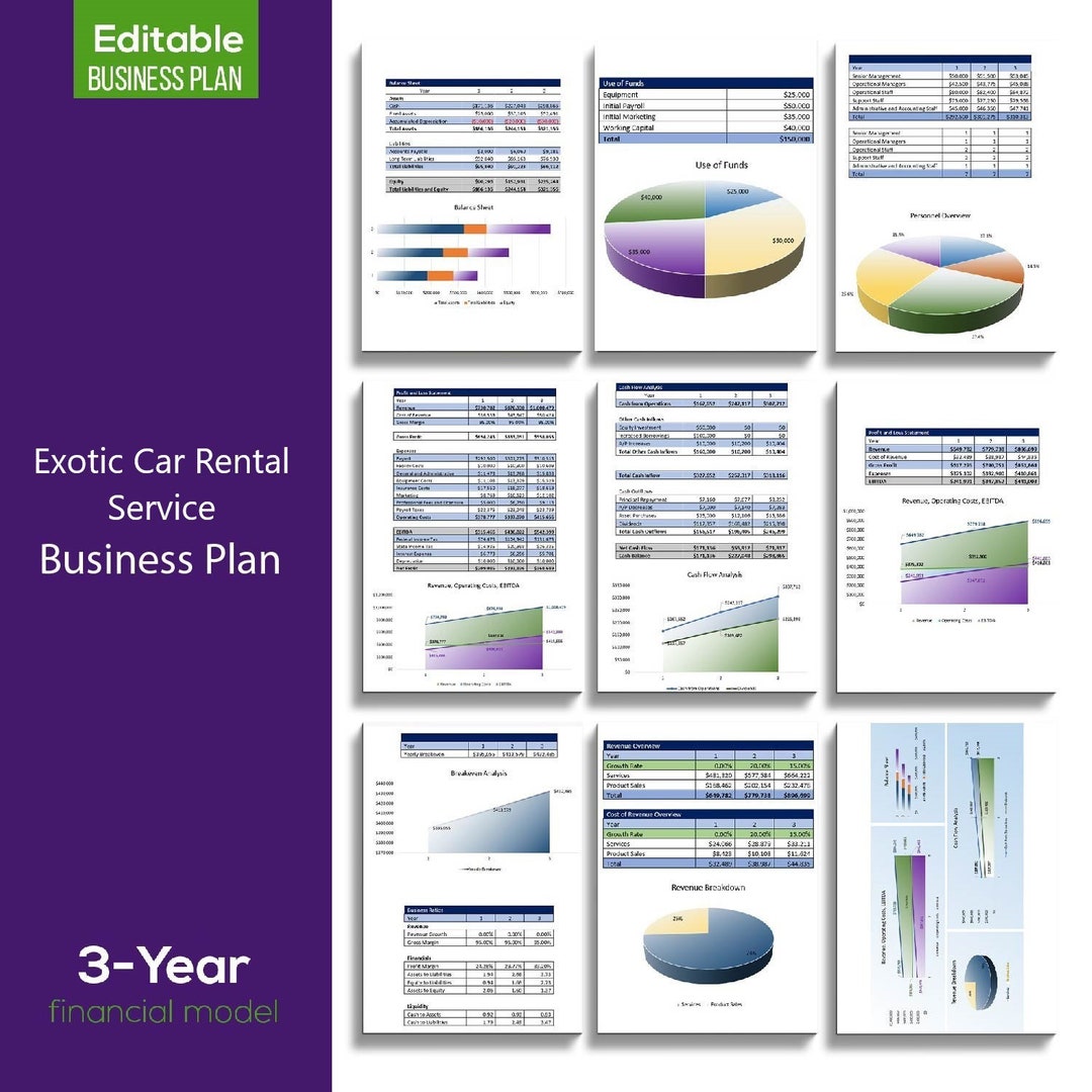 Exotic Car Rental Business Plan Template - Etsy
