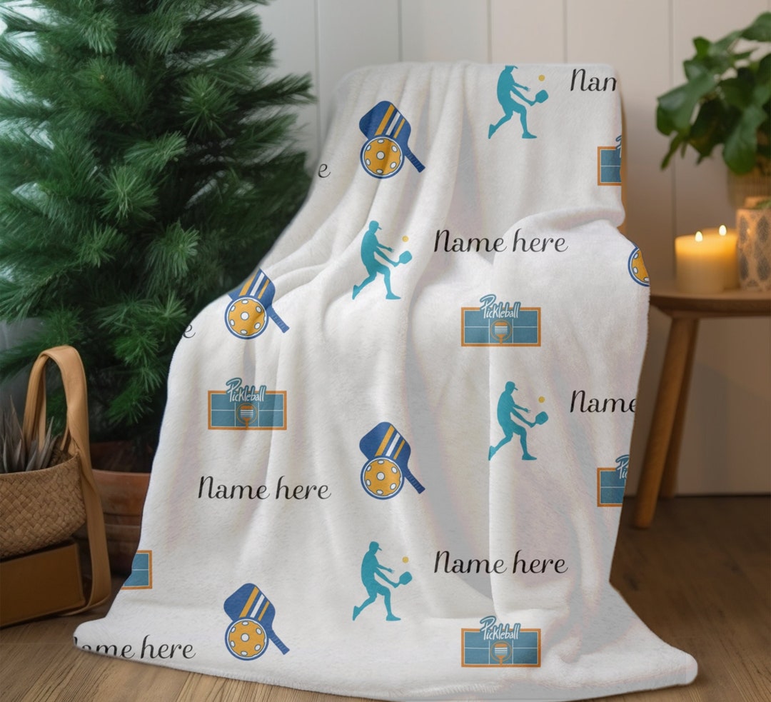 Personalized Pickleball Blanket, Sports Fan Throw, Pickleball Blanket