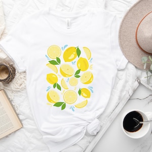 Lemon Shirt, Lemons Tee, Lemon T Shirt, Cute Fruit T-Shirt, Woman Lemon T-Shirt, Summer Fruit Tee, Citrus T-Shirt, Cottagecore Clothing