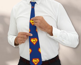 SuperDad Necktie, Novelty Tie, Superdad Tie, Dad Tie, Daddy Tie, Superhero Tie, Superhero Necktie