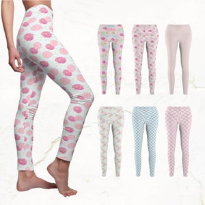 Japanese Pastel Style Leggings | Casual Pants for Spring & Summer | Workout Yoga Pants | Women&#39;s Clothing | Teen Leggings | Comfy Pants