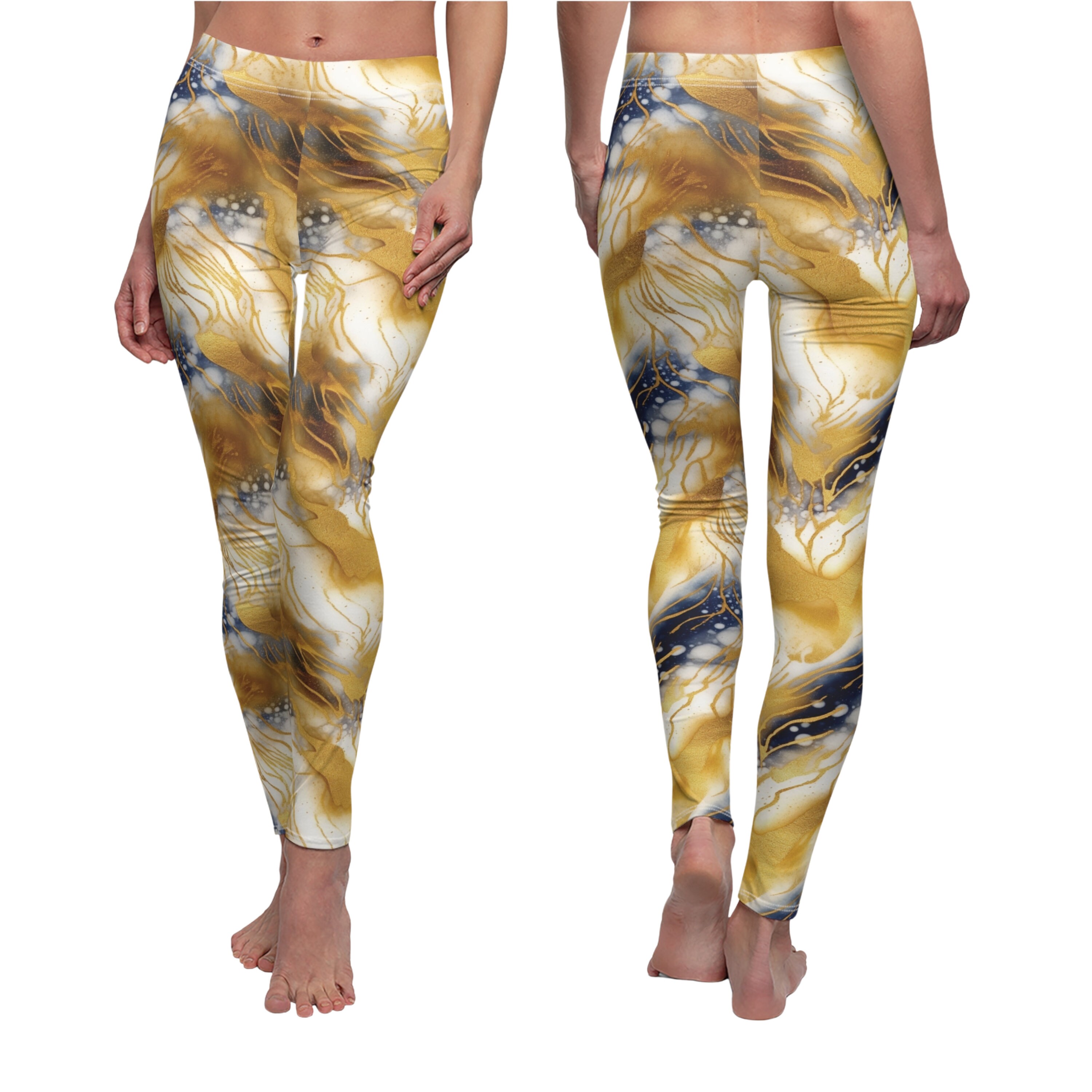 Graceful Gold Sexy Ladies Leggings