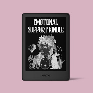 Emotional Support Kindle - Kindle Lock Screen, Art Nouveau Bookish Quote, Booktok, Kindle Book Cover, Kindle Wallpaper, Kindle Accessories