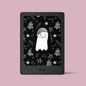 Winter Ghost - Snowflakes, Christmas, Tree, Kindle Lock Screen, Cottagecore Wallpaper, Booktok, Kindle Book Cover, Kindle Custom, Paperwhite