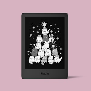 Cat Tree - Christmas Gift, Cat Christmas, Kindle Lock Screen, Holiday Wallpaper, Booktok, Kindle Book Cover, Kindle Custom, Paperwhite