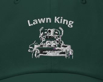 Lawn King Cotton Dad Hat Low-Profile Mowing Landscaping Lawncare Cotton Twill