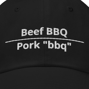 Beef BBQ vs Pork BBQ Dad Hat: Grillmaster Cotton Twill Cap
