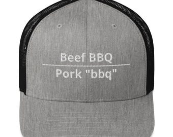 Texas BBQ Trucker Hat: Beef vs Pork, Smoked Meat Independence