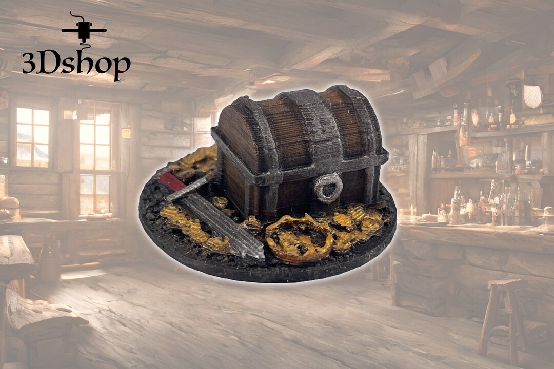 Painted & Varnished Treasure Chest Real Photo and Video 3D Etsy