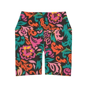 Retro Revival Yoga Shorts mit hoher Taille - Vintage-inspirierte, bequeme Sportbekleidung für Frauen, Trendy, dehnbar, perfekt für Workout & Lounge