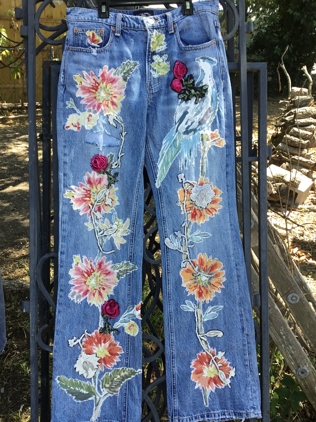 Distressed Jeans Upcycled Jeansshabby Chic Jeans Hobo Jeans - Etsy