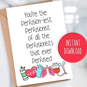 Cartão Perfusionista - Cartão de Agradecimento Perfusionista - Cartão de Apreciação Perfusionista - Cartão de Graduação Perfusionista - Etiqueta de Presente Perfusionista