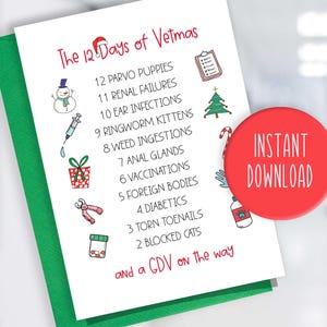 Cartão de Natal Veterinário - Cartão de Técnico Veterinário - Cartão de Veterinário - Cartão de Natal de Técnico Veterinário - Cartão de Natal de Veterinário