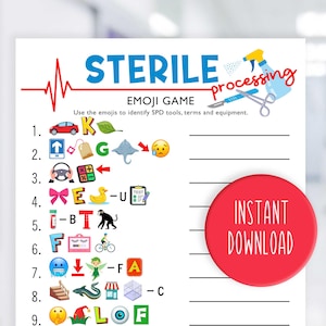 SPD Tools Emoji Game | Sterile Processing Game | Sterile Processor Game | SPD Game | Digital Download | SPD Game | Printable