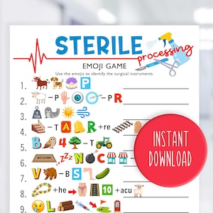 SPD Surgical Instruments Emoji Game | Sterile Processor Game | Sterile Processing Game | SPD Game | SPD Emoji Game | Digital Download