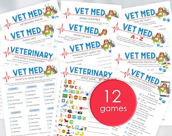 Lot de gibiers vétérinaires | Jeu de technologie vétérinaire | Jeu Vétérinaire | Jeu de Médecine Vétérinaire | Jeu de Mots Vétérinaire | Brise-glace vétérinaire | Numérique