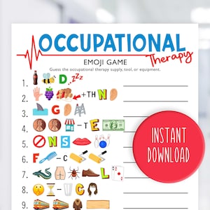Occupational Therapy Game | OT Game | OT Icebreaker | Occupational Therapy Emoji Game | Occupational Therapy Icebreaker | Digital Download
