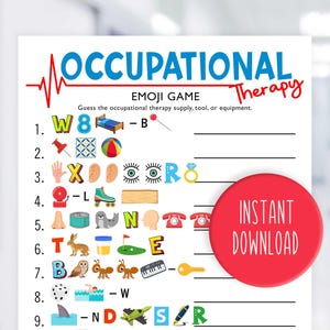 Occupational Therapy Game | OT Game | OT Icebreaker | Occupational Therapy Emoji Game | Occupational Therapy Icebreaker | Digital Download