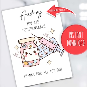 Nurses Week Card - Nurse Appreciation Card - Apotheek Tech Bedankkaart - Apotheker Bedankkaart - Verpleegkundige Kaart Gepersonaliseerd - Dag van de verpleegkundigen