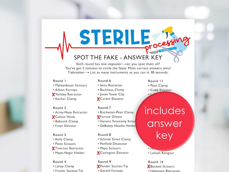 Spot the Fake Game | Sterile Processor Game | Sterile Processing Game ...