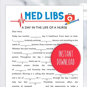 Nurse Game - Nurse Game Printable - Nurses Week Activity - Nurse ...