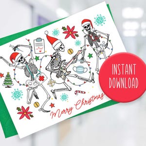 Cartão de Natal para Enfermeiros - Cartão de Natal Médico - Cartão de Natal para Cuidados de Saúde - Cartão para Equipe de Cuidados de Saúde - Cartão de Natal para Enfermeiros - Para Imprimir