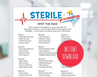 Spot the Fake Game | Sterile Processor Game | Sterile Processing Game | Sterile Processing Week Activity | SPD Game Printable - Download