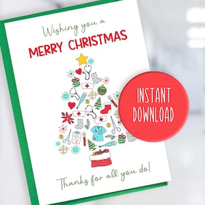 Krankenschwester Weihnachtskarte - Medizinische Weihnachtskarte - Weihnachtskarte für Krankenschwestern - Weihnachtskarte für Krankenschwestern - Weihnachtskarte für Krankenschwestern