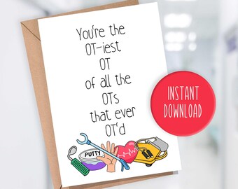 Occupational Therapist Card - Occupational Therapy Card - Occupational Therapy Appreciation Card - Occupational Therapist Gift Tag