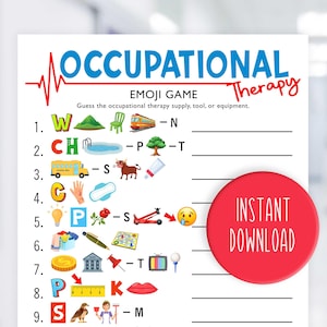 Occupational Therapy Game | OT Game | OT Icebreaker | Occupational Therapy Emoji Game | Occupational Therapy Icebreaker | Digital Download