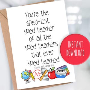 Tarjeta para maestros de educación especial - Tarjeta de agradecimiento para maestros de educación especial - Tarjeta de reconocimiento para maestros de educación especial - Tarjeta para maestros de educación especial