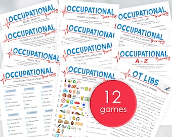 Ergotherapie Spiele Set | OT Spiele-Bundle | Ergotherapie Spiel | Ergotherapie Wortspiel | OT Wortpuzzle | OTA Spiel
