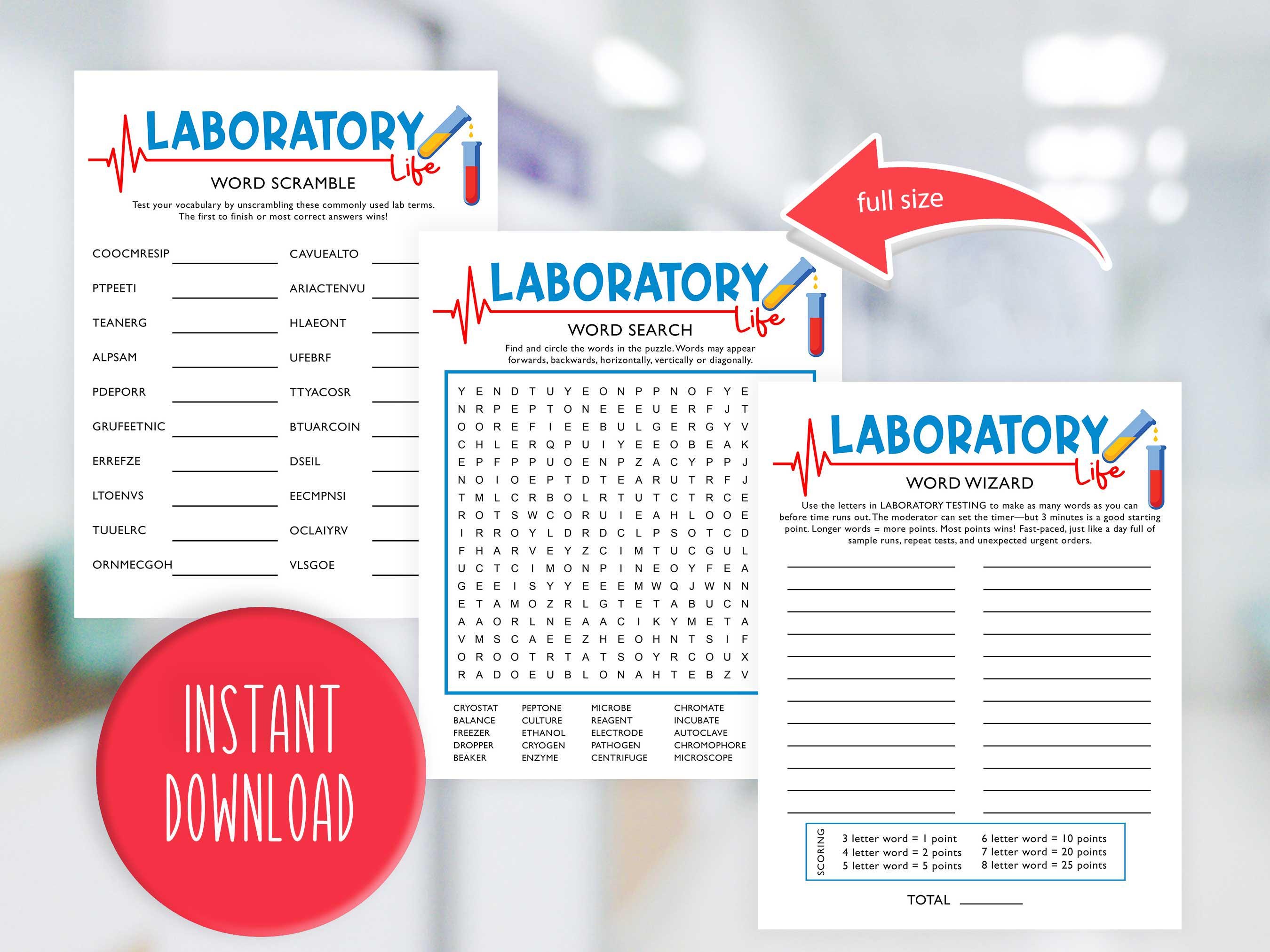 Lab Game Bundle | Lab Week | Lab Appreciation | Fun Printable Games for ...