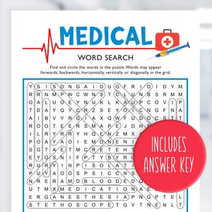 Medical Word Search | Nurse Word Search | Healthcare Word Search ...