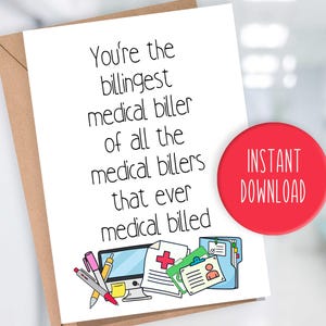 Medizinischen Biller Karte - Medizinischen Biller Dankes-Karte - Medizinischen Biller Wertschätzungskarte - Medizinischen Biller Geschenkanhänger