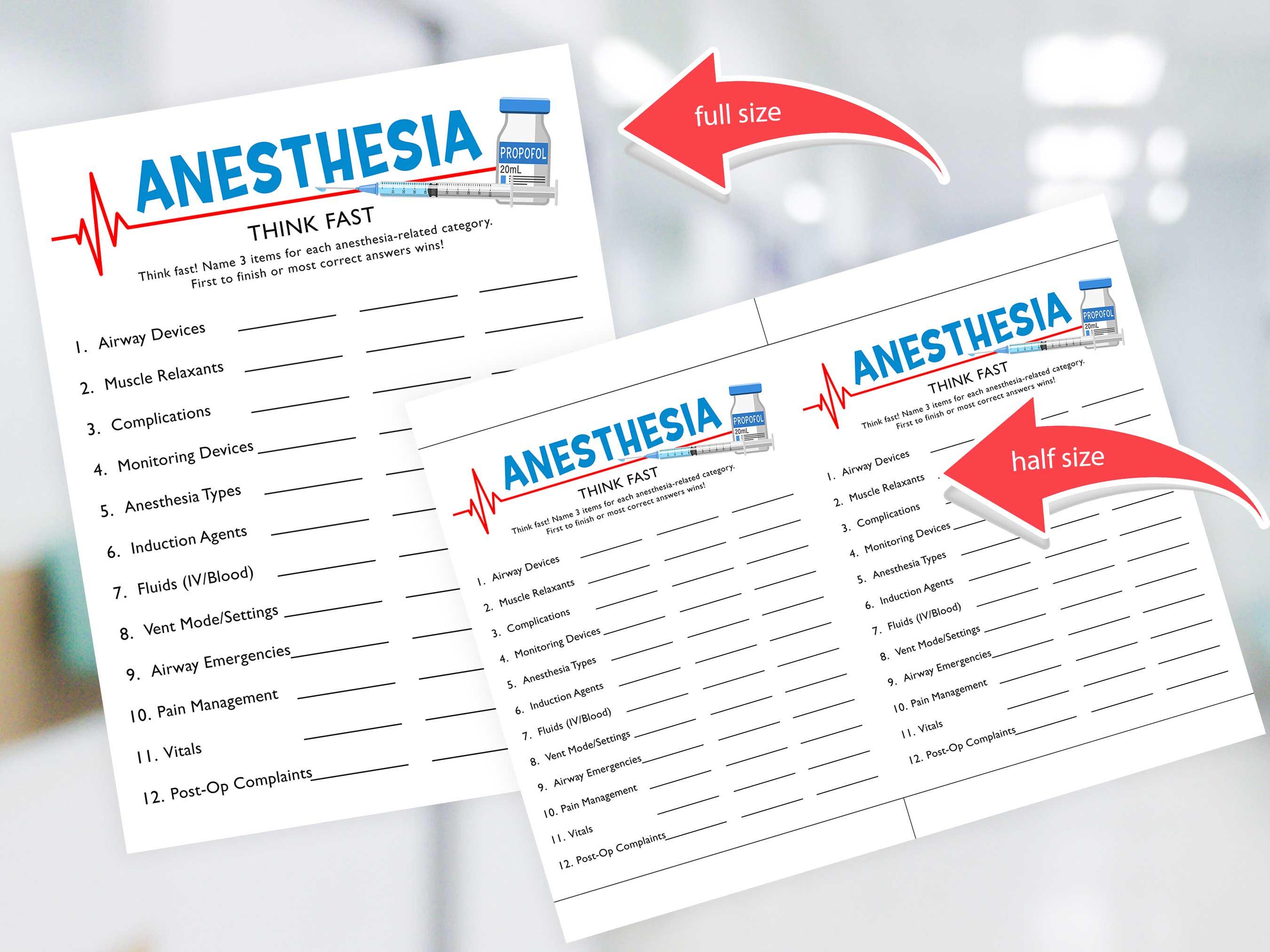 Think Anesthesia Checklist Images Anesthesia Think Fast Game | Anesthesiologist Game | Anesthesia ...