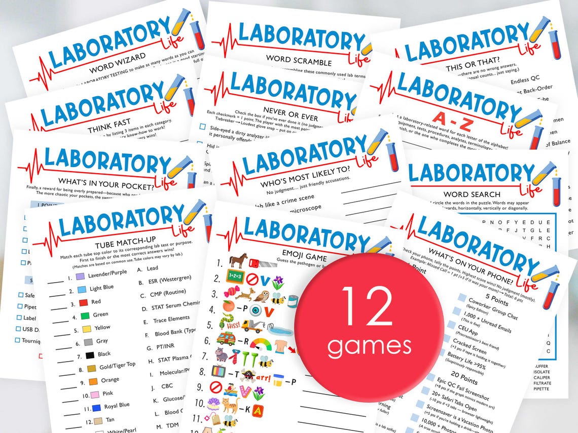 Lab Game Bundle | Lab Week | Lab Appreciation | Fun Printable Games for ...
