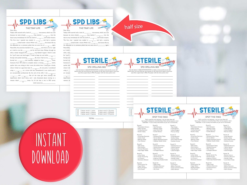 Spd Instruments Printable SPD Game Bundle | SPD Game | Sterile Processor Game | Sterile ...